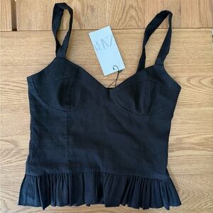 Zara Black Textured Top